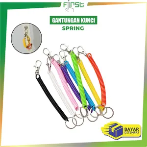 [COD] FH C1249 Gantungan Kunci Motor Keychain Spiral Tali Karet Elastis Anti Hilang