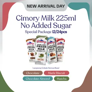 12/24pcs Susu Cimory No Added Sugar 225ml dengan 4 Rasa Unik Chocholate, Almond, Marie Biscuit, dan Matcha - New Arrival only on TikTok Shop