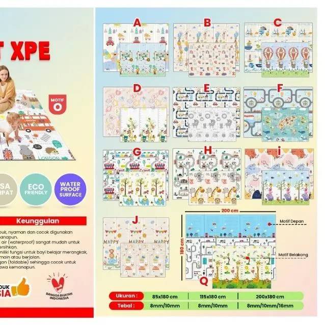 SPEEDS Karpet Playmat Lipat Matras Bayi Bermain 115x180cm 8mm 027-26 4