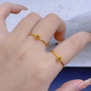 DYD Rose Flower Rings for Women Couple Promise Ring Stainless Steel Non Tarnish Jewelry Fashion Accessories Gift for Valentine's Day