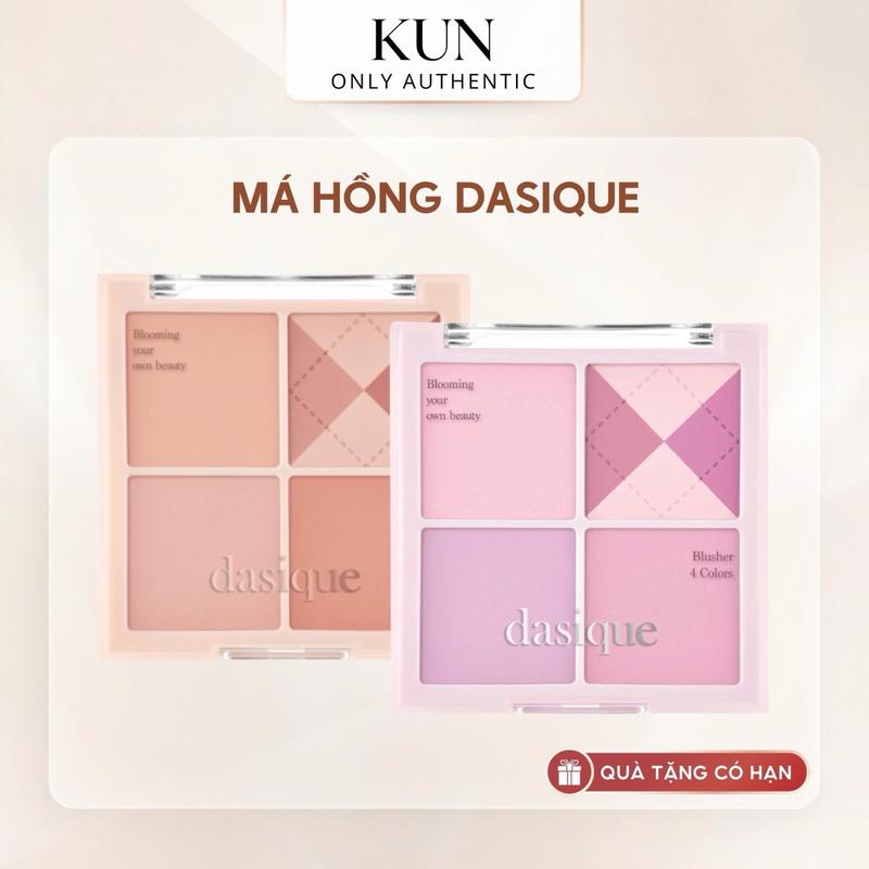  Bảng má hồng Dasique Blending mood cheek 4 ô phấn mịn màu đẹp- Kun Cosmetic Mỹ Phẩm Nữ 
