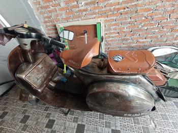 Product Review of cover jok vespa klasik model cowboy benik cung bungkus sadel jok depan belakang vespa super sprint px ps bajaj hitam putih abu abu coklat from A**n 0