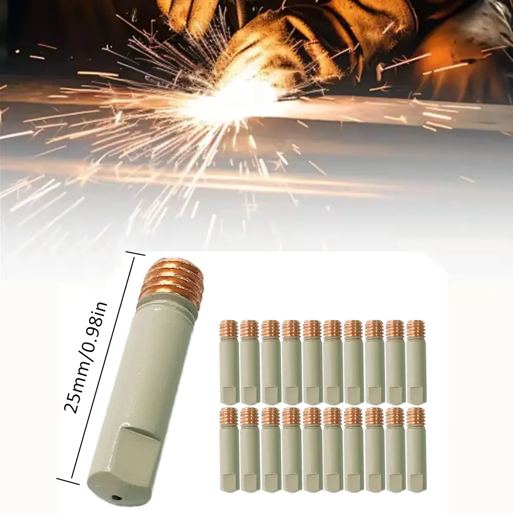 2/5PCS, Tip Gas Nozzle MB-15Ak M6*25mm New Coating Protect Welding Torch Contact Tip Gas Nozzle 0.8/1.0/1.2mm For MB-15Ak MB15Ak 14Ak MIG/MAG Parts Welding Soldering Tool