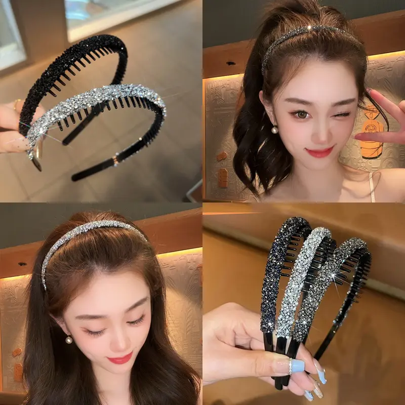 Women Shiny Antislip Hairband for Women Sweet Hair Decorate Headband Hair Band Hoop Fashion Hair Accessories