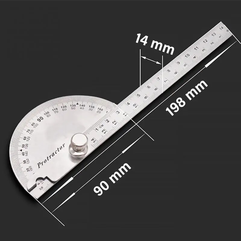 Penggaris Jangka Ruler 180 Derajat 14.5cm / Mistar Pengukur Sudut Kemiringan 7