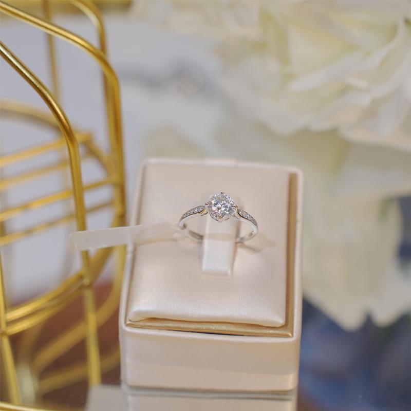 Cincin perak dengan mata berlian simple elegant bisa di adjust 2