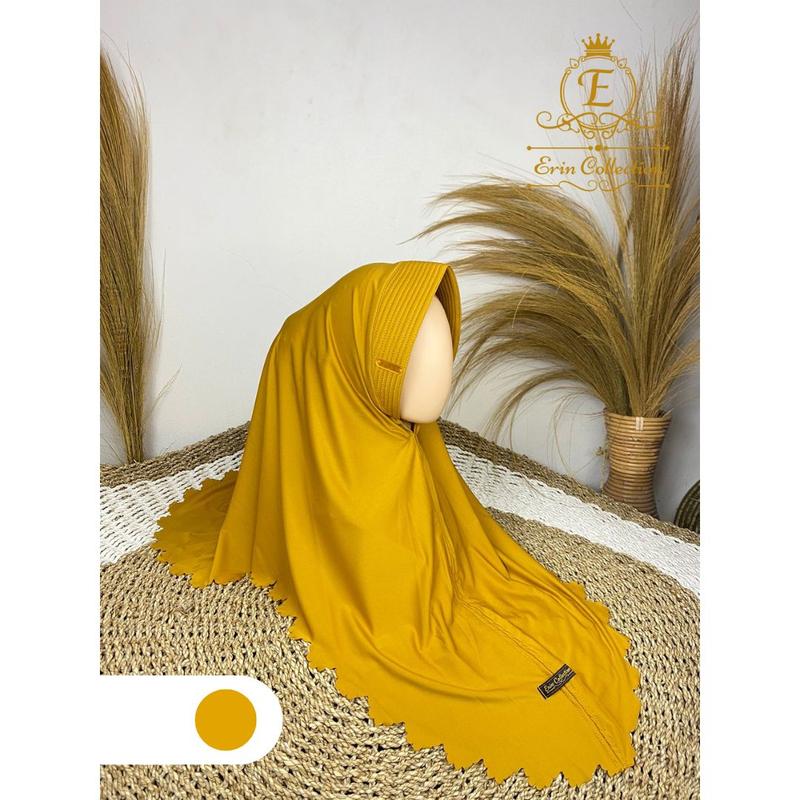 JILBAB INSTAN/ BERGO INSTAN LASER CUT ERIN_COLLECTION Muslim Kerudung Wanita Nyaman Panjang Santai Casual Variasi Sporty 5