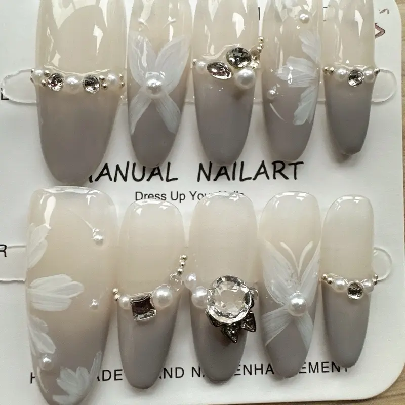 10pc Press on Nails w tool kit ncluded sgd$4.90/pkt Manicure Cutics