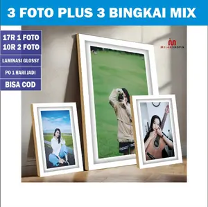 Cetak Foto MDF Paket Mix 17R & 10R dengan Bingkai Foto Kayu Antik Portabel - Milanshop24 ruang belajar seni poster & produk cetak dekorasi bukan musiman tunggal Besi Gantungan
