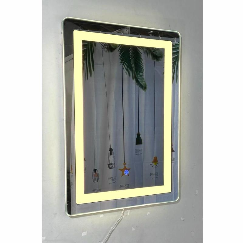 Kaca Cermin Dinding Square Lampu LED Touchscreen 40 x 60 Cm Tebal 5 Mm 2