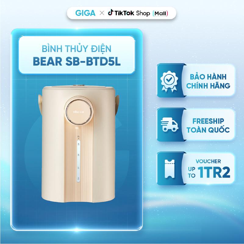 Bình Thủy Điện Bear SB-BTD5L - Dung tích 5L Bình Đun Nước Đun Siêu Tốc Ấm Siêu Tốc