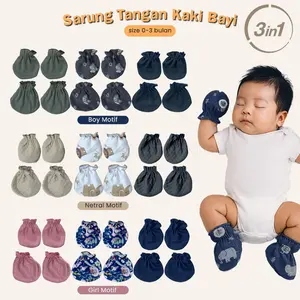 3 Set Sarung Tangan Bayi Sarung Kaki Bayi Pelindung Tangan Bayi Sarung Tangan Anak STKS-13