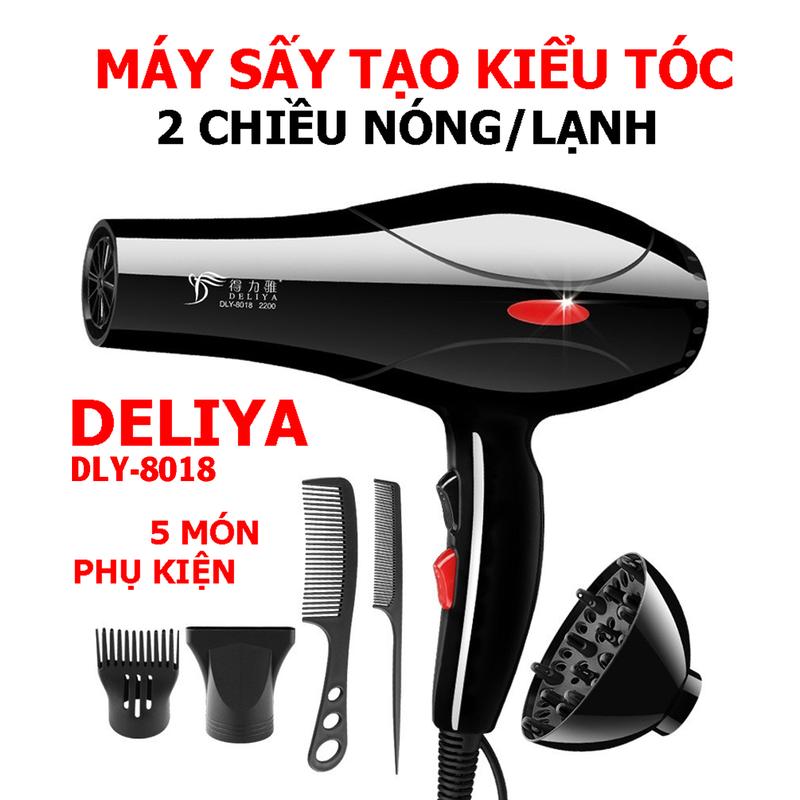 Deliya Máy Sấy Tóc Deliya DLY-8018 Công Suất 2200W 6 Chế Độ Sấy 5 Phụ Kiện Dùng Cho Salon Tóc Nam Nữ Maysaytoc Deliya 2200w