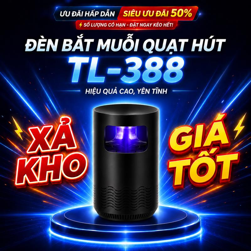 Đèn Bắt Muỗi TL-388, Đèn Quạt Hút Bắt Muỗi Dùng Ánh Sáng Tím Thu Hút Muỗi, Máy…