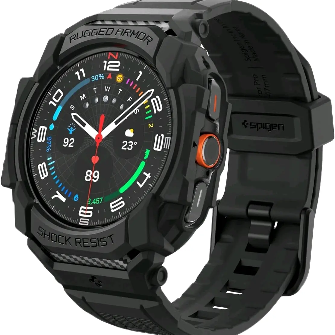 Spigen Compatible for Samsung Galaxy Watch Ultra Strap Band Rugged Armor Pro - Matte Black