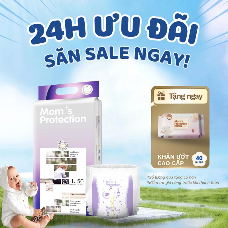 Hàng Chính Hãng Tã Bỉm Dán Quần Mom's Protection cho Trẻ Em từ 0-3 Tuổi