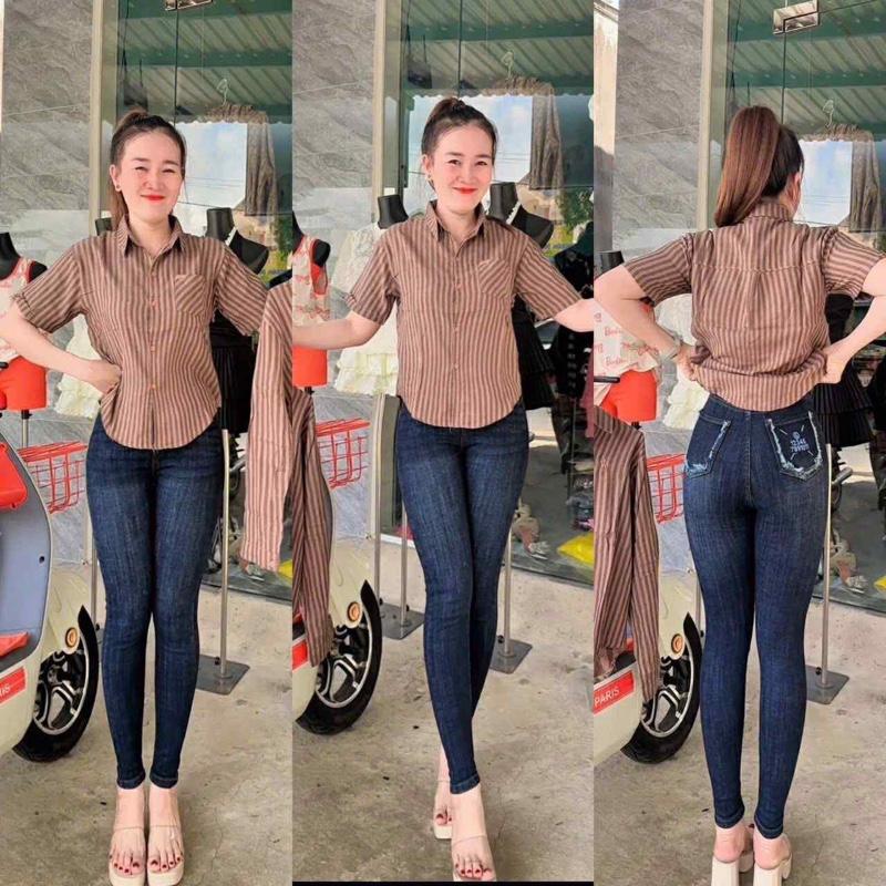 Quần jeans ôm qc túi kiểu dài 92-93cm ( 1m50-1m60)