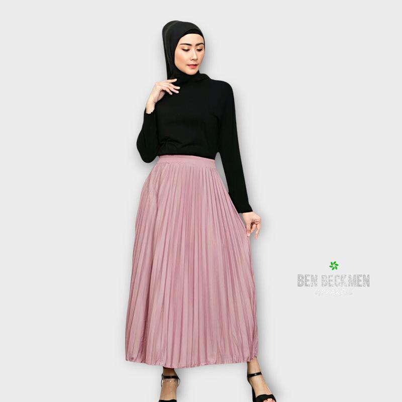 Product Introduction of rok plisket wanita premium Cosebho Import Tebal, Halus, Adem Original Bacis Ben beckman rok wanita model 2025 Putih Basic Muslim Kerja outfit hijab 17