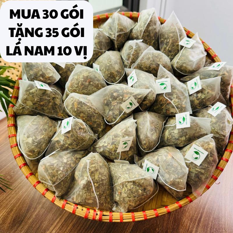 [30 gói tặng 35 gói] Trà Lá Nam 10 vị Thảo Dược Zone, thành phần Lá sen, xạ đen, lạc tiên, giảo cổ lam, phan tả diệp, lá mát gan, lá vối, lá ổi, cỏ ngọt, hoa nhài. 1 Gói pha 1 bình 1,5-2 lít nước dùng như nước lọc, dùng cả ngày. Mỗi ngày dùng 1 gói