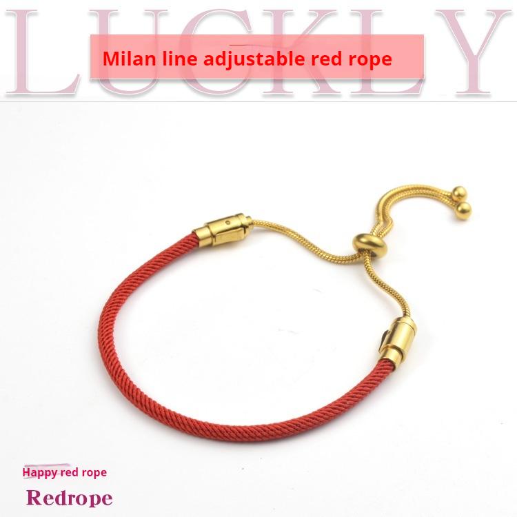 Product Introduction of Two-tailed extended chain Milan Line adjustable hand string new year red string bracelet 0