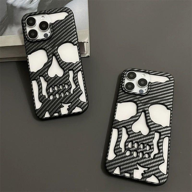 Maze Skeleton Carbon Case for iPhone 11 12 13 14 15 16 Promax Pro Aztech Case Carbon PC Softcase 3