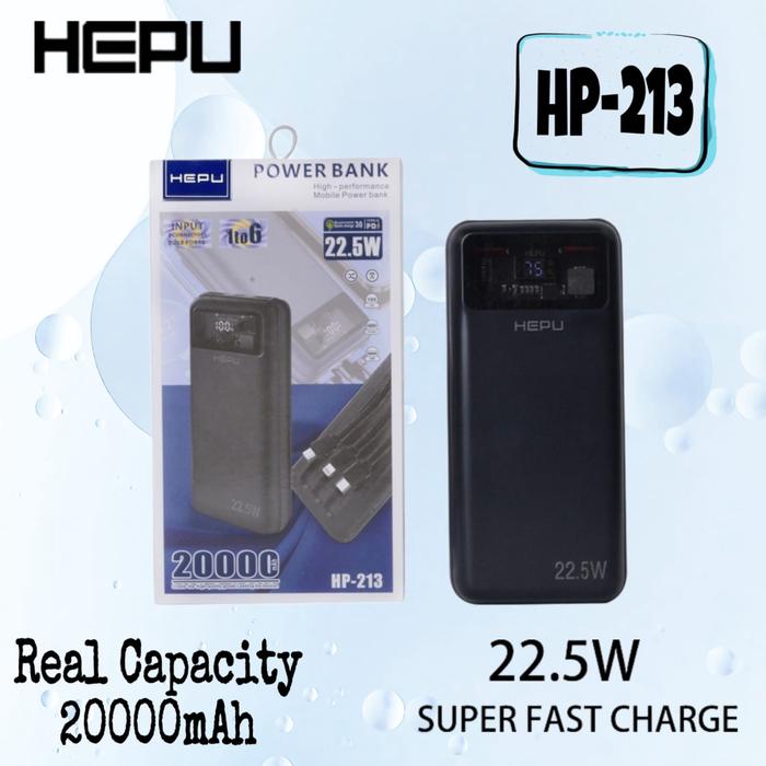 Gambar HEPU Powerbank HP-213 20000mAh 22.5W dengan 6 Output Termasuk 2 Port USB Type-C & Lightning Real Capacity Super Fast Charge dari Hepu Store Kota Administrasi Jakarta Pusat Tokopedia