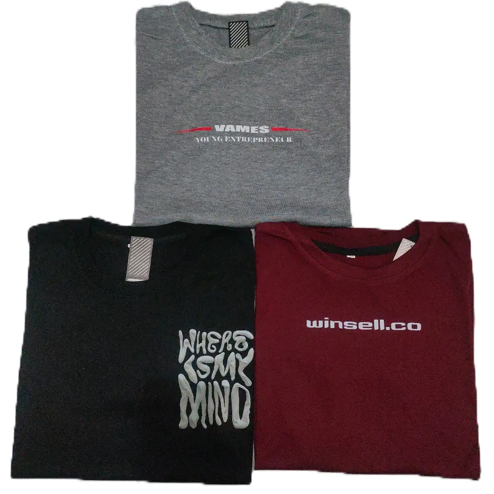 Paket Bundling 3 Kaos Distro TC Soft 28s 180gsm - Size M/L/XL - Kain, Santai, Kaftan, Safety, Baju, Sablon.