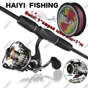 Joran pancing set size 165 180 210cm carbon hollow Pancing  reel HE1000 - 5000 10 Kg/ Reel Pancing Murah Kuat Power Handle/ Reel Pancing Laut Tarikan Pancing Metal/Gulungan Pancing Joran Pancing Spinning Berputar-Untuk-Memancing-Ikan-Bas-Dan-Karper