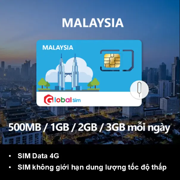 [GLOBALSIM] SIM 4G Malaysia - Gói theo ngày - Không giới hạn data