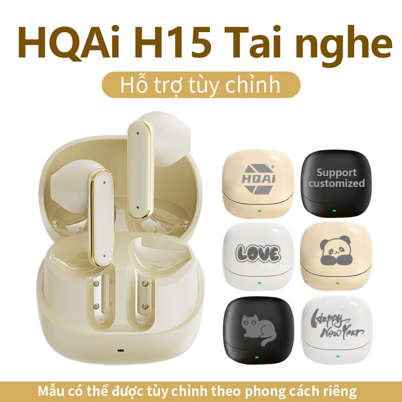 Tai Nghe Nhét Tai Nghe HQAi H15 Mic Tích Hợp Không Dây Bluetooth Chống Nước Âm Thanh HD Thời Lượng Pin Dài Thích Hợp Cho iPhone Và Android Logo Và Văn Bản Có Thể Tùy Chỉnh