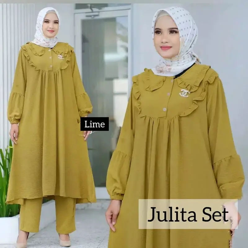 Pakaian Wanita Setelan Cringkle Airflow Julita Set Model Elegan Terbaru 2