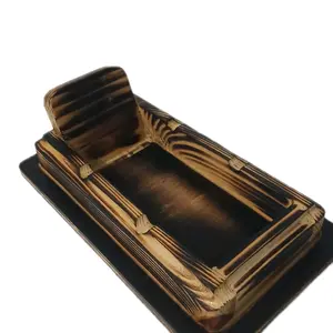 Asbak Kayu Jati Belanda Bentuk Miniatur Lucu Unik Motif Alami Ukuran 21 × 12 cm