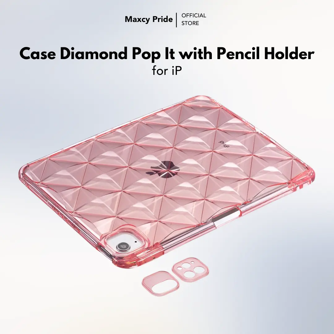 Case I pad Diamond Pop It With Pen Slot Holder Casing Lucu Compatible For Ipad Gen 7/8/9 Gen 10 Air 4/5 Pro 11" Mini 6 Gen 5/6 Air 1/2