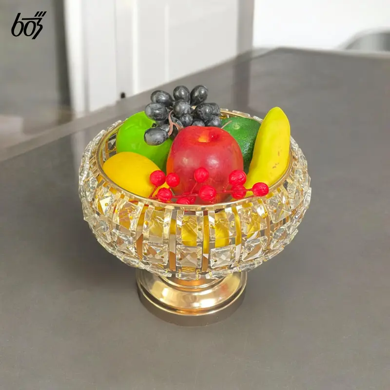 [COD] 603Store Tempat Penyimpan Serbaguna / Hiasan Ruangan / Toples Penyimpanan PERMEN Crystal. Emas 0
