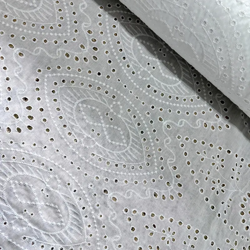 Kain Katun Bordir Hole Cut Chihiro 15820 D1 motif bolong cantik bahan adem nyaman dipakai bagus untuk seserahan (lebar 150cm) cocok untuk pakaian atasan, bawahan, atau setelan dress daily wear 1