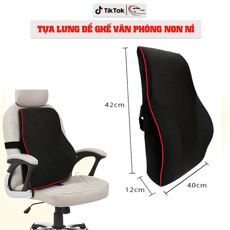 Gối tựa lưng đệm lót ghế văn phòng cao su non thiết kế công thái học chống đau mỏi lưng ngồi làm việc cao su non vải nỉ cao cấp