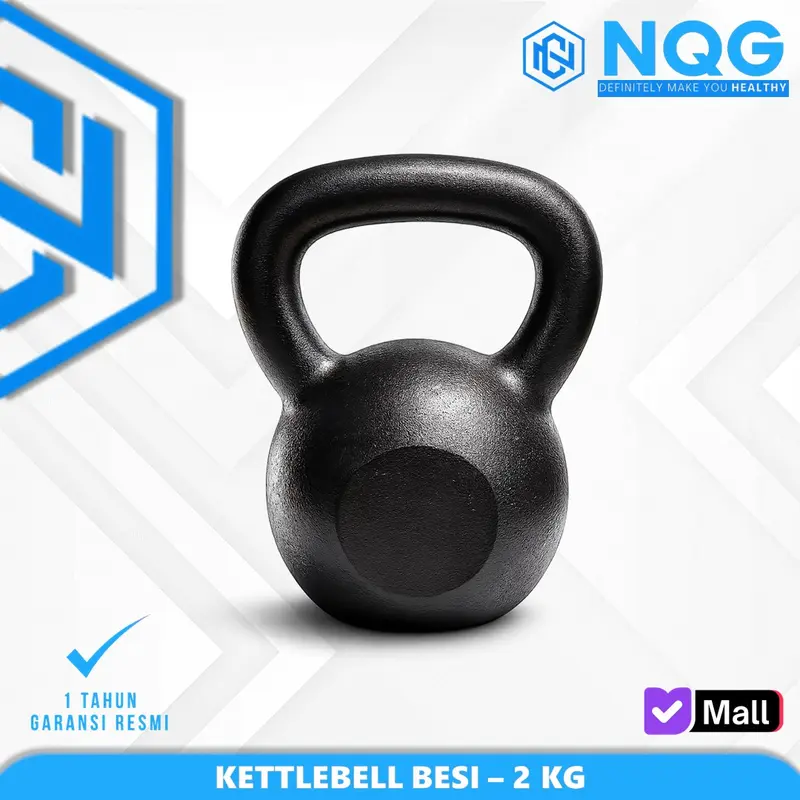 NQG - New Alat Olahraga Fitness Gym Kettlebell Ketlebell Ketel Bell Besi Pemberat 2 Kg Beban