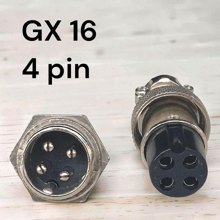 Jual CB4 GX16 4pin jack aviotion wayer connector socket plug buat audio ...