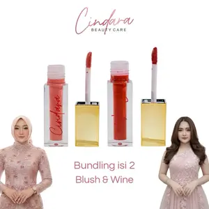 Cindara StayMatte Series Bundling 2 Shade Lipstik Blush Ombre Wine Lipstik Matte Tahan Lama
