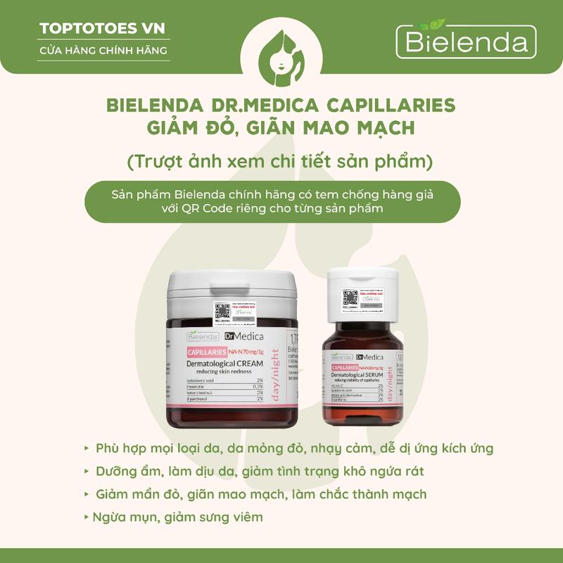Serum & Kem dưỡng Bielenda Dr Medica Capillaries giảm đỏ giãn mao mạch