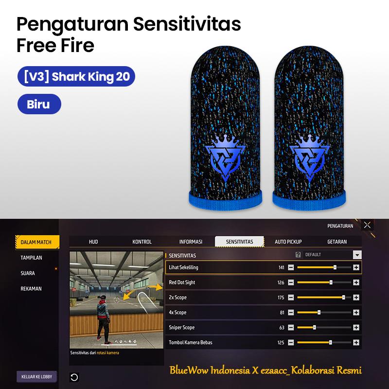 ‌BlueWow V4 Ice SilkFinger Sleeve/Pro Lengan Jari- Putih Sarung Jari Gaming Generasi Baru - Material Ice Silk/Shark Gaming-Material Nanofiber Premium | High Sensitivity & No Miss Touch | Anti-Sweat + Screen Safe untuk Garena/PUBG/MLBB