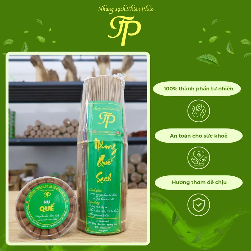  Combo 1Kg Nhang Quế Vỏ Và 1 Hộp Nụ Quế Vỏ - Nhang sạch Thiên Phúc 