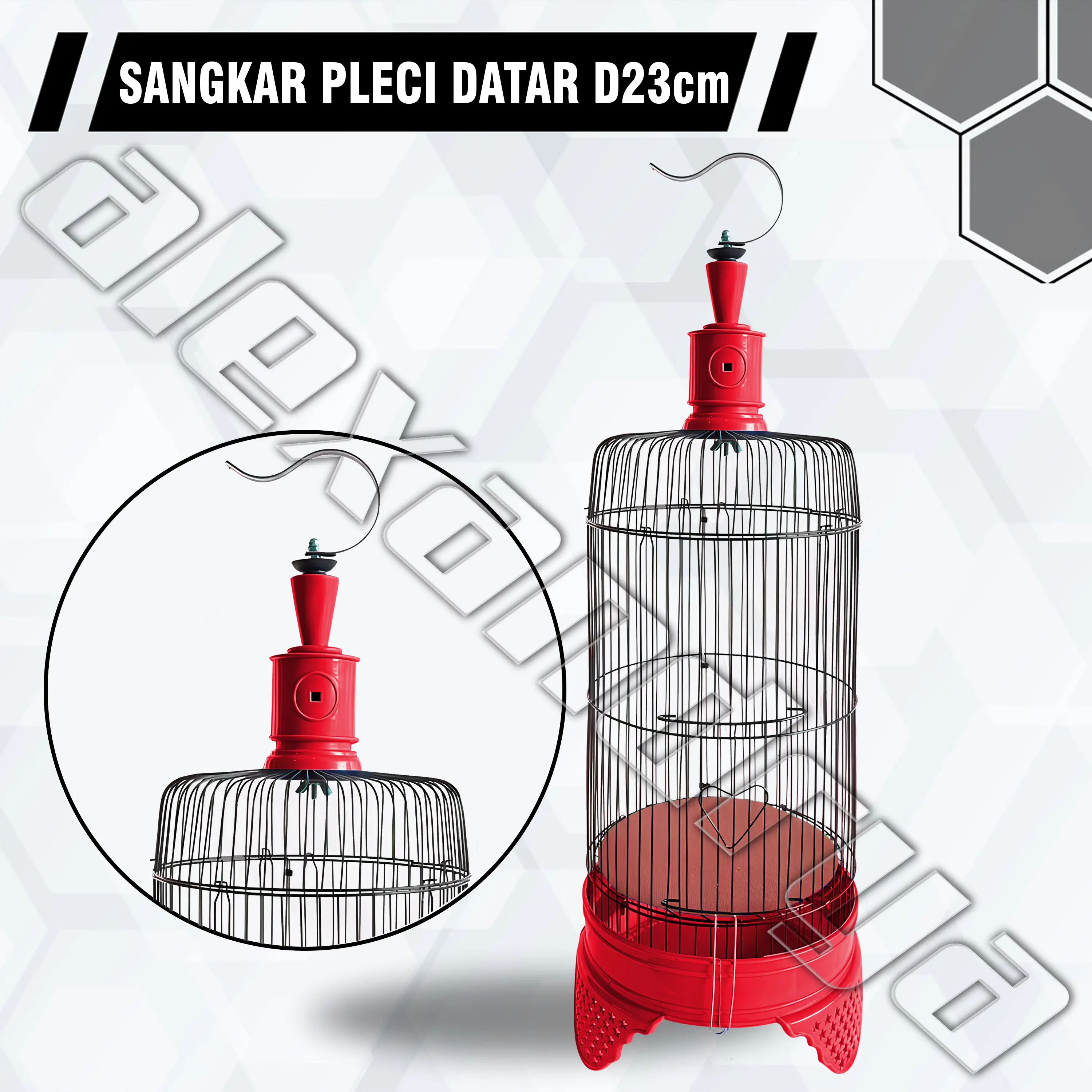 SANGKAR PLECI KANDANG BURUNG PLECI DATAR KONIN SOGON DIAMETER 23CM MODEL DATAR