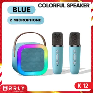 Mini Speaker Karaoke Bluetooth K12 Led RGB Mini Karaoke K12 Mic Microphone Set All IN