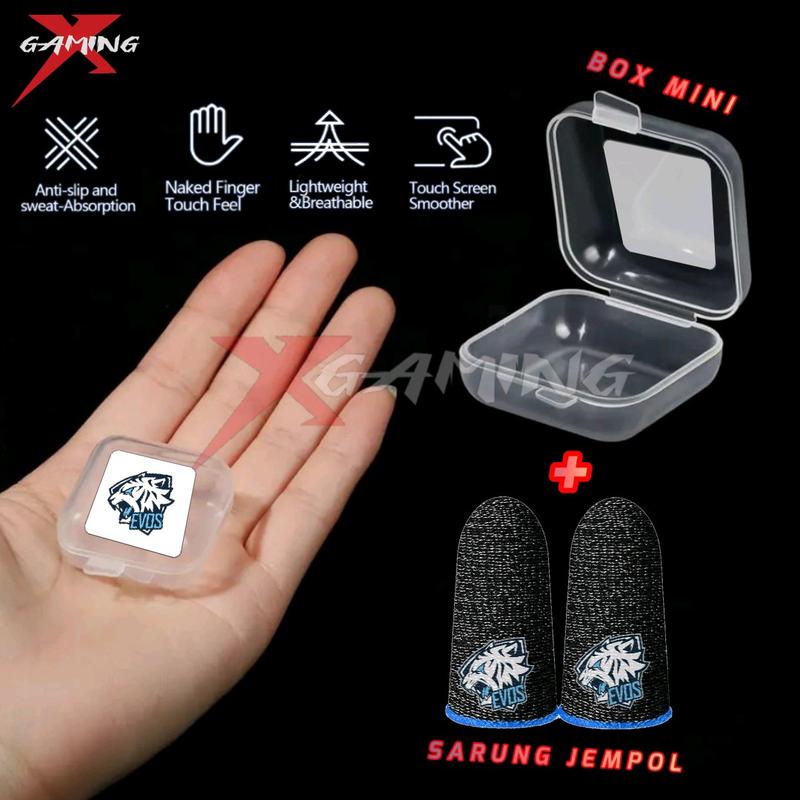 GRATIS BOX MINI - Sarung jempol Game ff Evos Gaming Anti Keringat Basah Super Sensitif Premium 1
