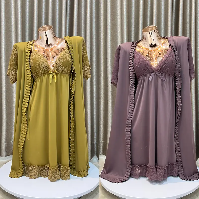 057 Sleepwear Dress + Kimono [ Girlsheaven_id ] 0