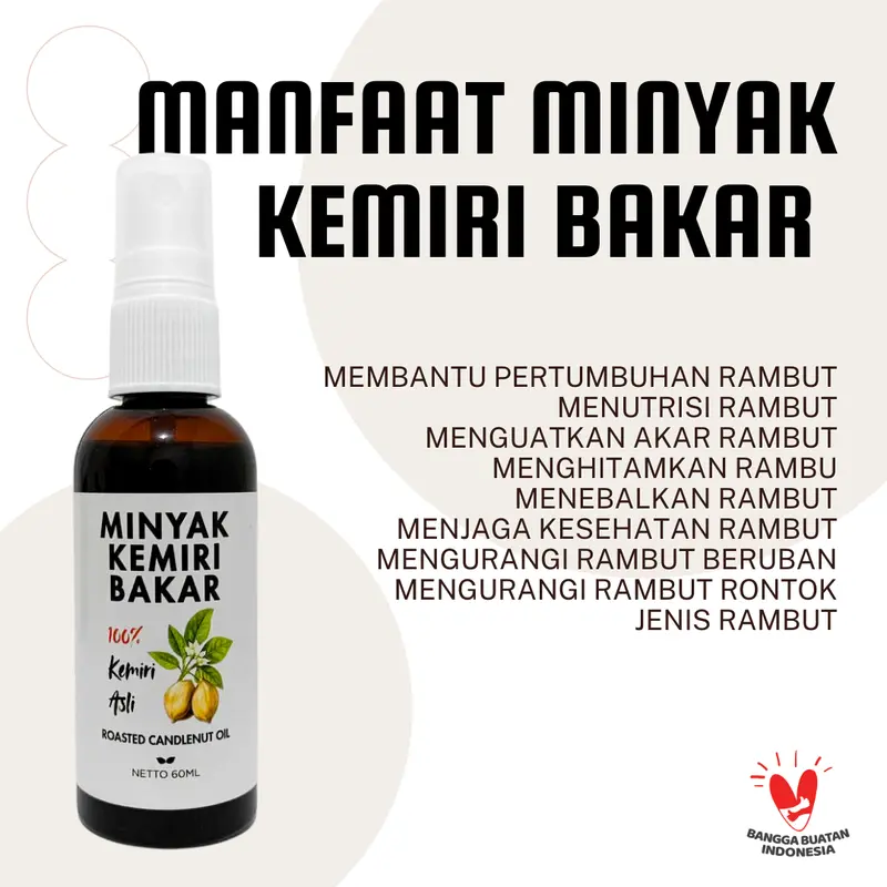Minyak Kemiri Bakar untuk Perawatan Rambut dan Kulit Kering - 100% Pure Candlenut Oil - Skin and Haircare Serum 2