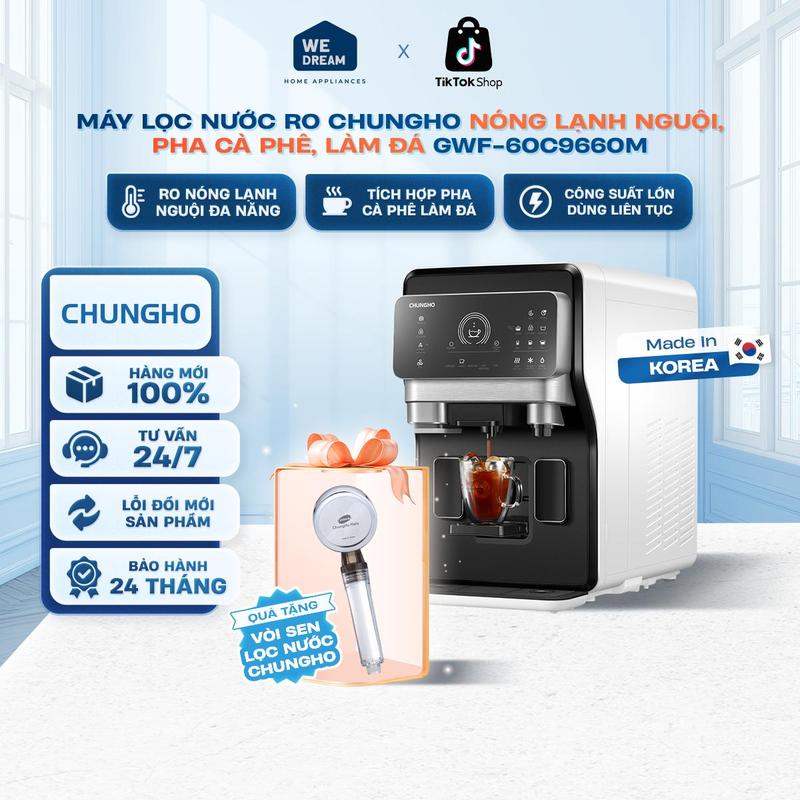 Máy lọc nước RO Chungho Nóng Lạnh Nguội, Pha Cà Phê, Làm Đá GWF-60C9660M