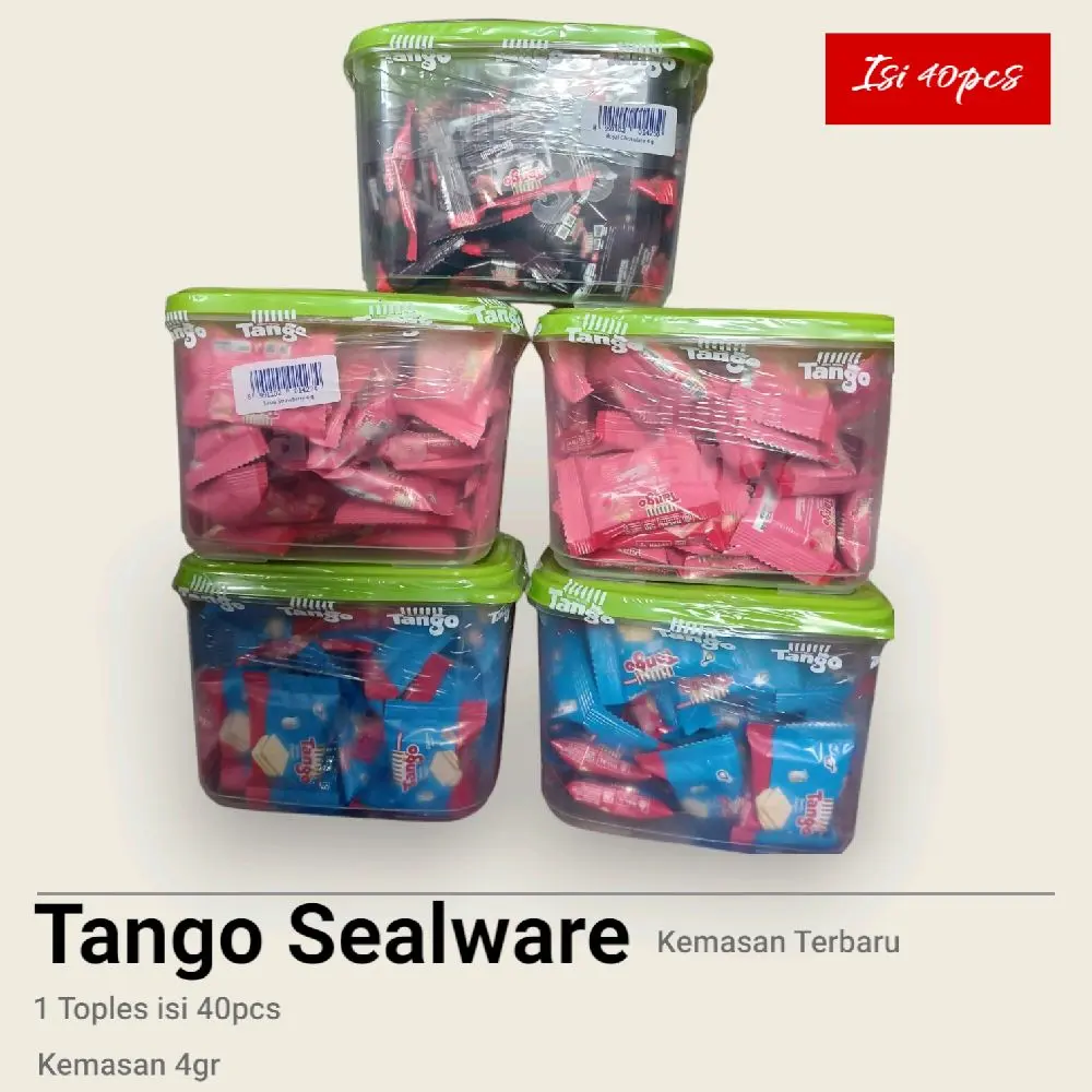 Jajan Tango Wafer - Wafer Tango FREE Toples - 1Toples Isi 40 Renceng uk 4gr Cemilan