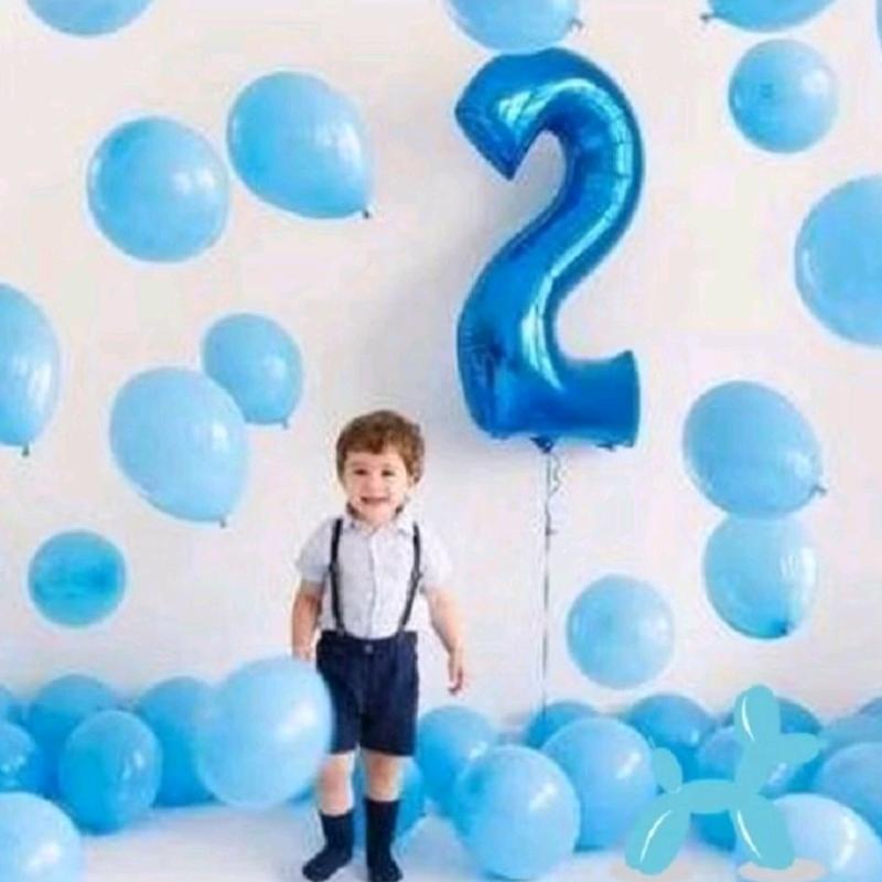 Balon Angka Warna Biru Ukuran Jumbo 80 cm - Ideal untuk Dekorasi Acara Spesial 1